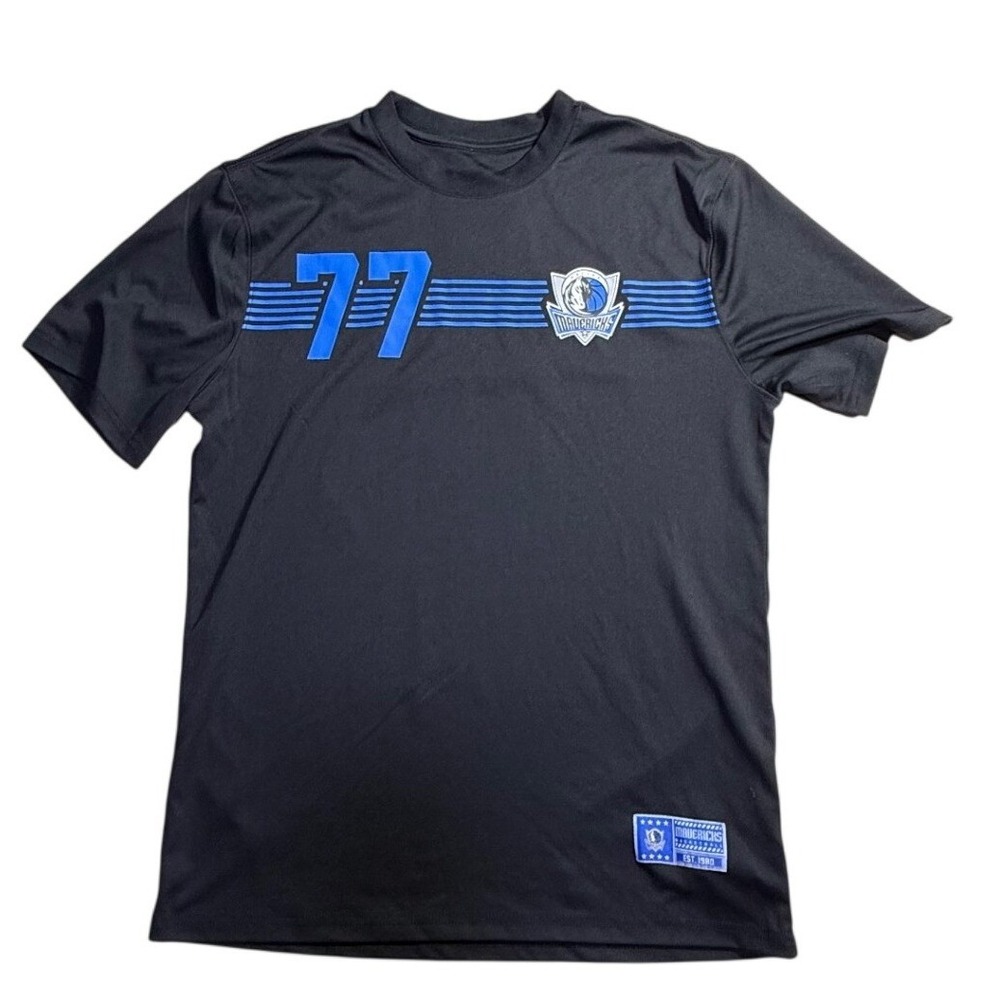 Luka Doncic Dallas Mavericks #77 Mens Active T-Shirt Black Blue Size Medium-2158